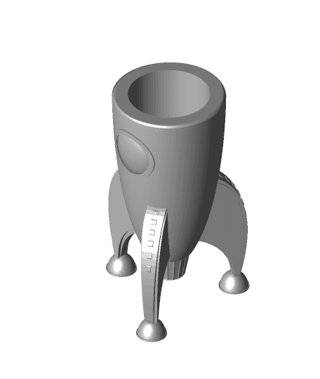 Retro Rocket Koozie 3d model