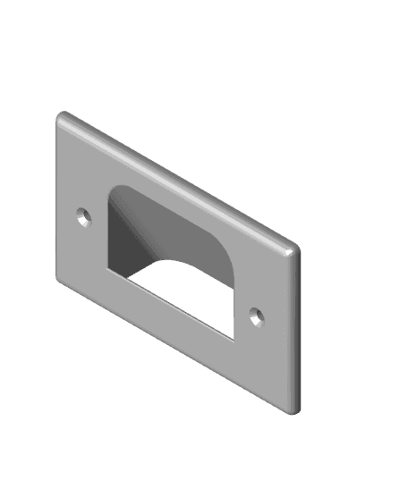Single Gang Sideways Cable Pass Through Wall Plate (2 versions) 3d model