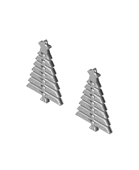 AMS Articulated Christmas tree with star and ornaments earrings / keychain 3d model