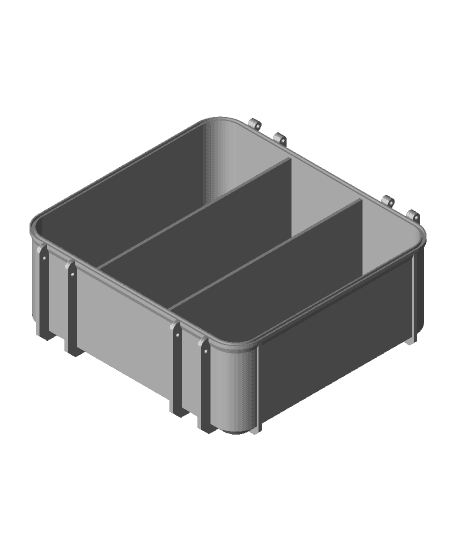 Tool Box Base Medium with Divider 3 Vertical Compartments 3d model