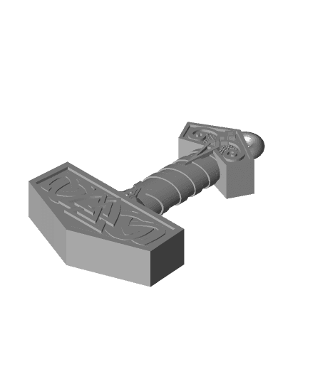 Mythical Mjolnir Keychain (Thor's Hammer) 3d model