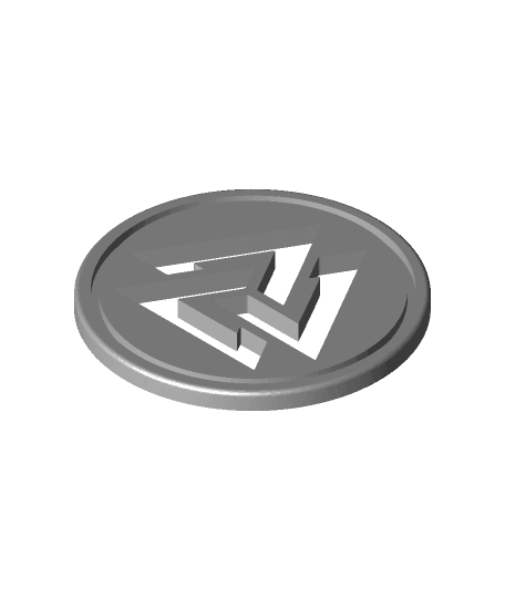 Valknut Symbol Coin 3d model