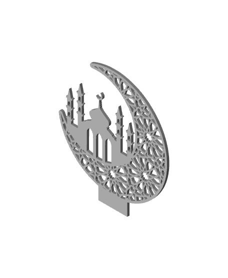 Ramadan Crescent with Mosque - Shadow Art 3d model