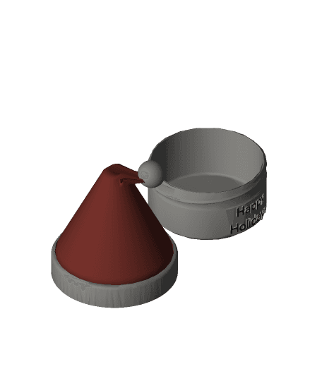 Remix of Scalable Round Screw-Top Box (Santa Hat) 3d model