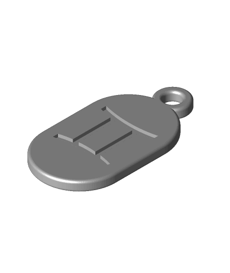 Key Fob - Zodiac Gemini by Kwgragsie full viewable 3d model