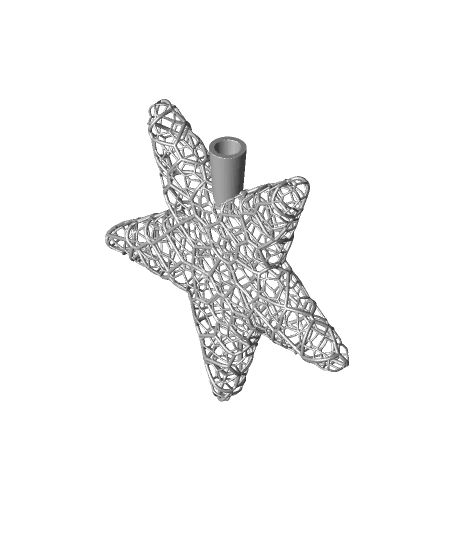 Christmas tree topper voronoi star (version 2).stl 3d model