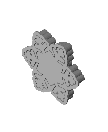 Snowflake - Cookie Cutter with Stamp 3d model
