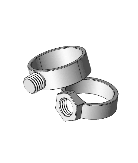 Couple mechanical rings 3d model