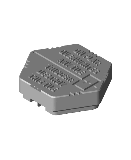 Hextraction Hammer Tile with Raised Text 3d model