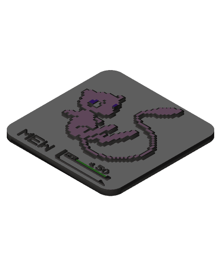 Pokémon Pixel Art - Mew 3d model