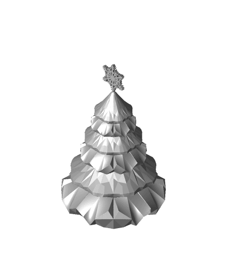 Easy Print: Christmas Tree-Snowflake Top 3d model