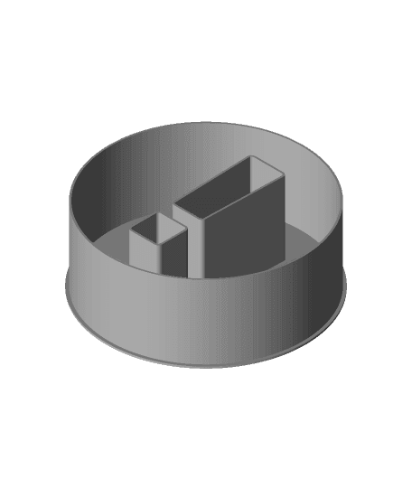 Disk with an exclamation point, nestable box (v1) 3d model