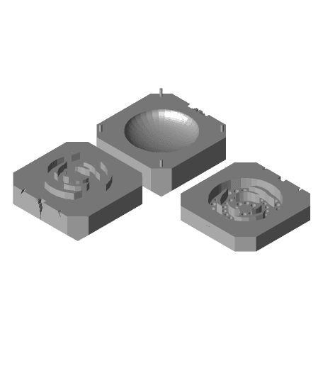 cubic grinder W storage chamber and keif catcher 3d model