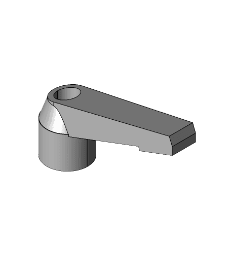 00201-008 - Lever, fixed, plastic, through-hole tapped insert 3d model