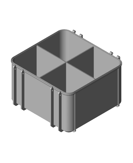 Tool Box Base Large - 4 Compartments 3d model