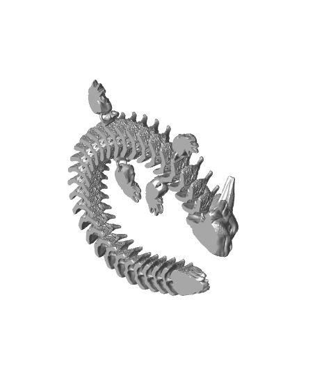 Cold Spell, Winter Dragon - Articulated Dragon Snap-Flex Fidget (Medium Tightness Joints) 3d model