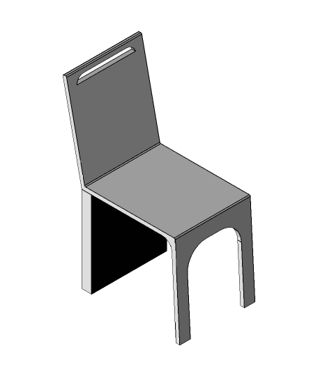 Chair with closed bottom 3d model