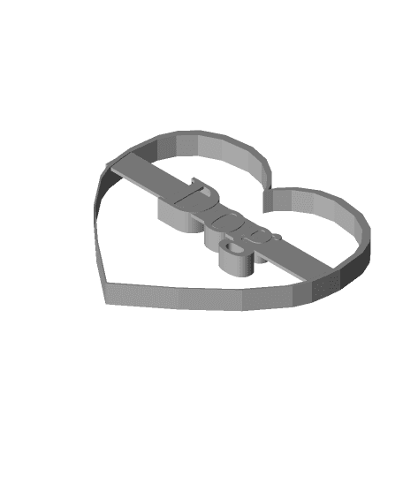 Dog Cookie Cutter Heart by moonbug2000 full viewable 3d model