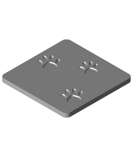 Cat Footprint Coaster 3d model
