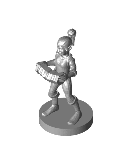 Gnome Female Bard with Accordian 3d model