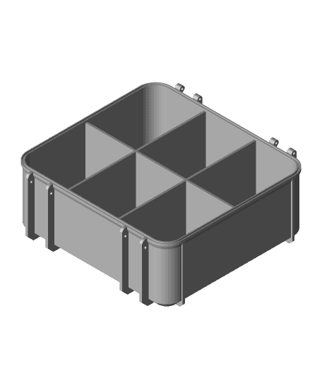 Tool Box Base Medium with Divider 6 Vertical Compartments 3d model