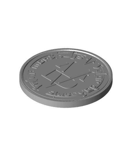 Faceless Man Coin (2 sided and split in half) 3d model