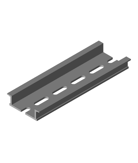 DIN Rail 35x10x100mm by peaberry full viewable 3d model