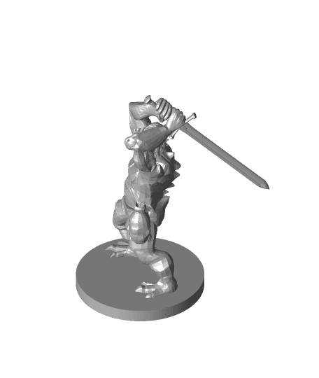 Dragonborn Barbarian with Sword by mz4250 full viewable 3d model