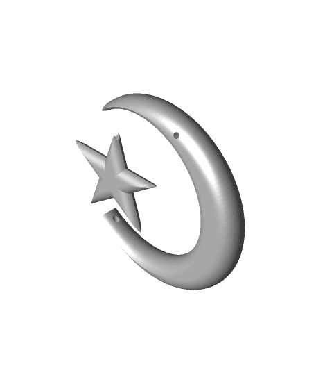 Hanging Moon Star Ornament 3d model