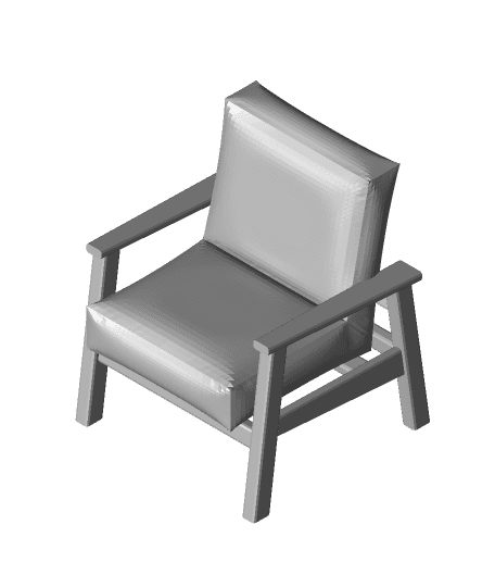 Wooden Armchair 3d model