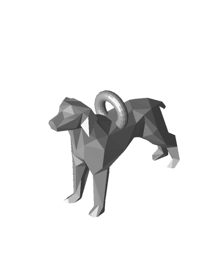 low poly dog keychain.stl 3d model