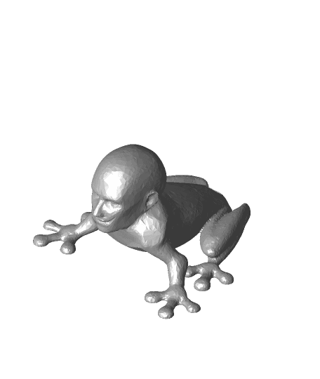 Buff Frog Man Keychain 3d model