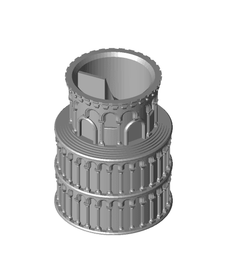 Leaning Dice Tower of Pisa 3d model