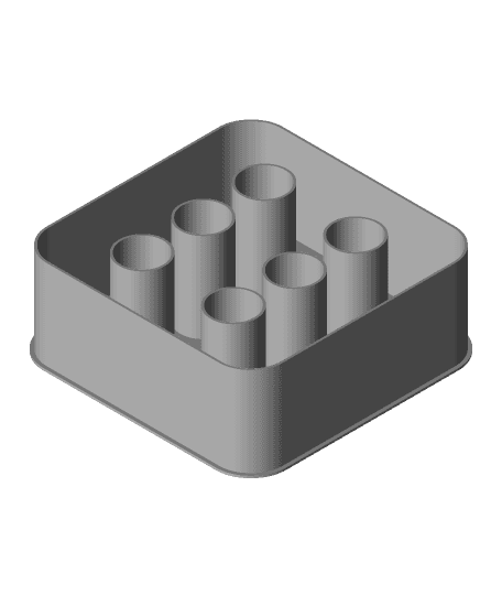 Dice Face 6, nestable box (v1) by PPAC full viewable 3d model