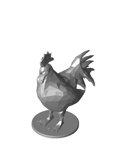Low poly rooster 3d model