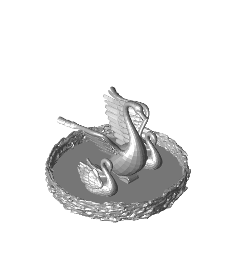  Swan mother and children on Nest - #CCTMothersDayRemix 3d model