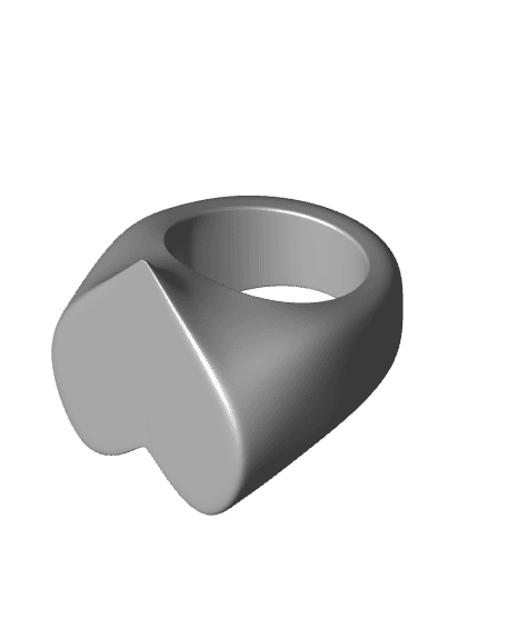 Heart top finger ring 22mm diameter hole 3d model