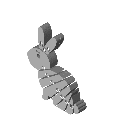 Flexi Rabbit Keychain by mrmbmrmb full viewable 3d model