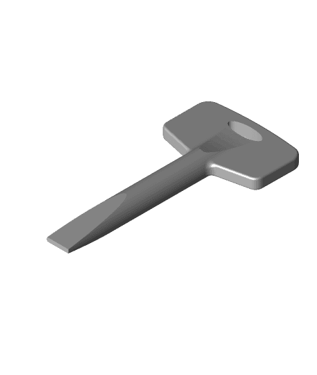 key formed flat screwdriver 3d model