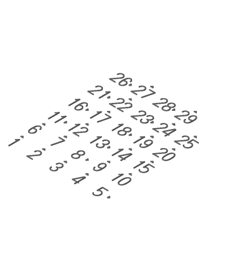 Number insets for Hyperbolic 29 puzzle tiles 3d model