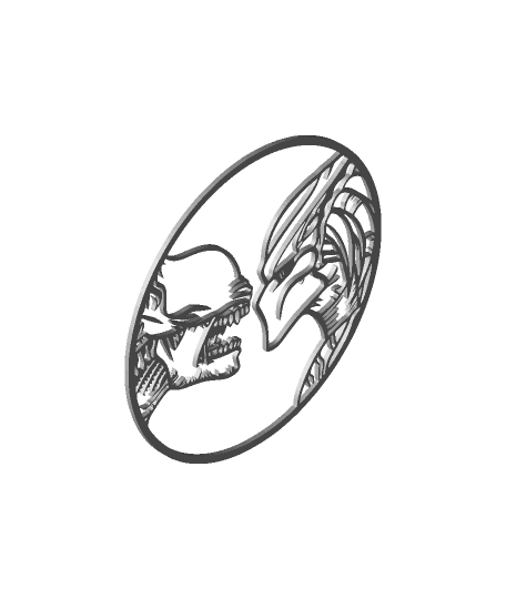 Alien vs Predador - 2D Art.stl by jefferson.moraes full viewable 3d model