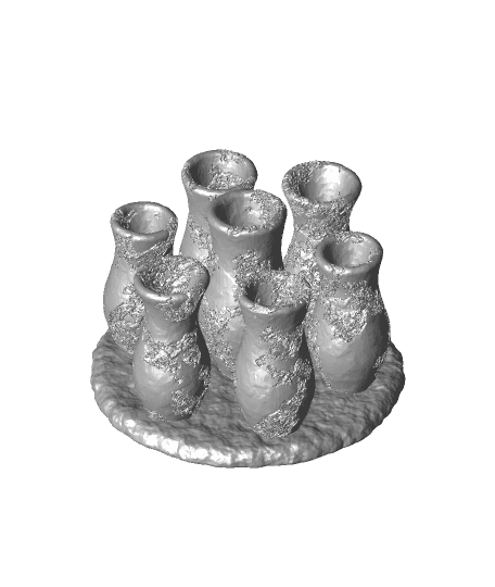 Cluster Vases (Round Base) 3d model