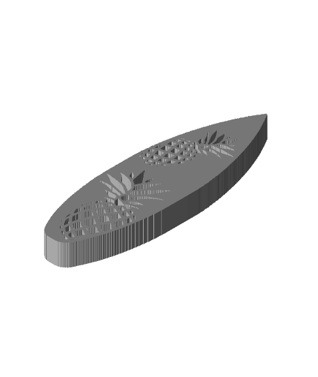 Surf up wall art  is a surf board with a nice pineapples design.stl 3d model