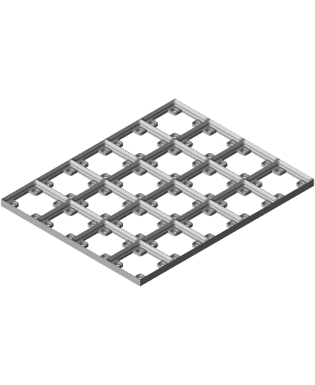 Gridfinity Baseplate 5x4 (6x2 Magnets) 3d model