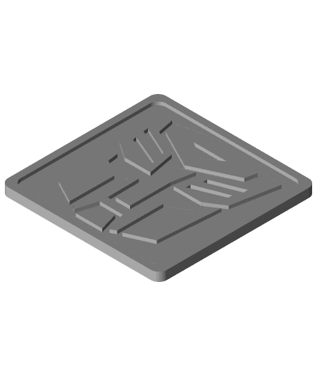 Updated Autobot Square Coaster by ErroneousPrints full viewable 3d model