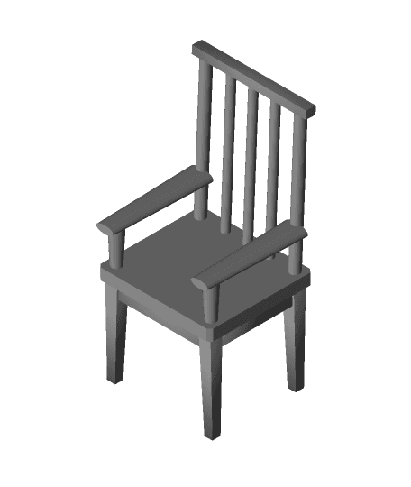 Chair with vertical backrest.obj 3d model