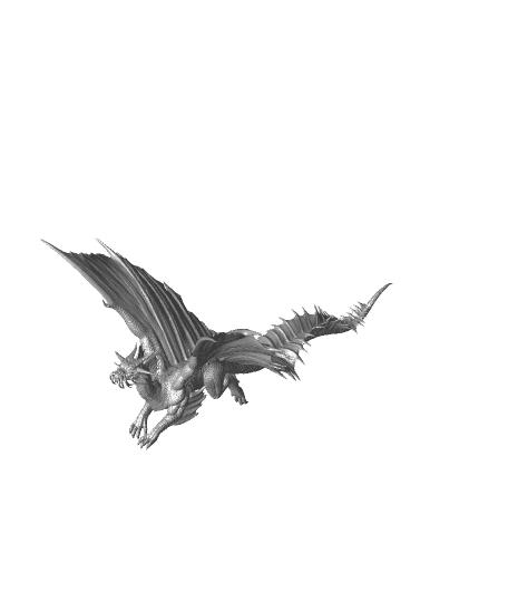 Young Flying Gold Dragon 3d model