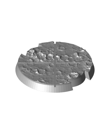 50mm Notched Round Bases for Miniatures - Pack 1 3d model