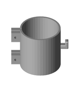 1-1/4" PVC pipe sleeve w/ hook 3d model