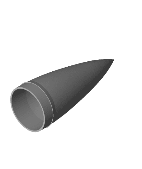 Model Rocket Nose Cone for 66mm cardboard tube 3d model